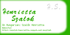henrietta szalok business card
