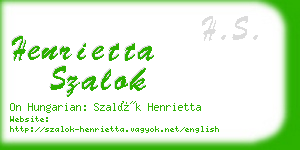 henrietta szalok business card